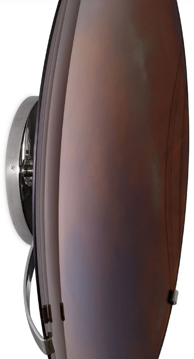 Luxus Spiegel Lila Ø 104 cm - Runder konkaver Wandspiegel mit Wandhalterung - Luxus Kollektion