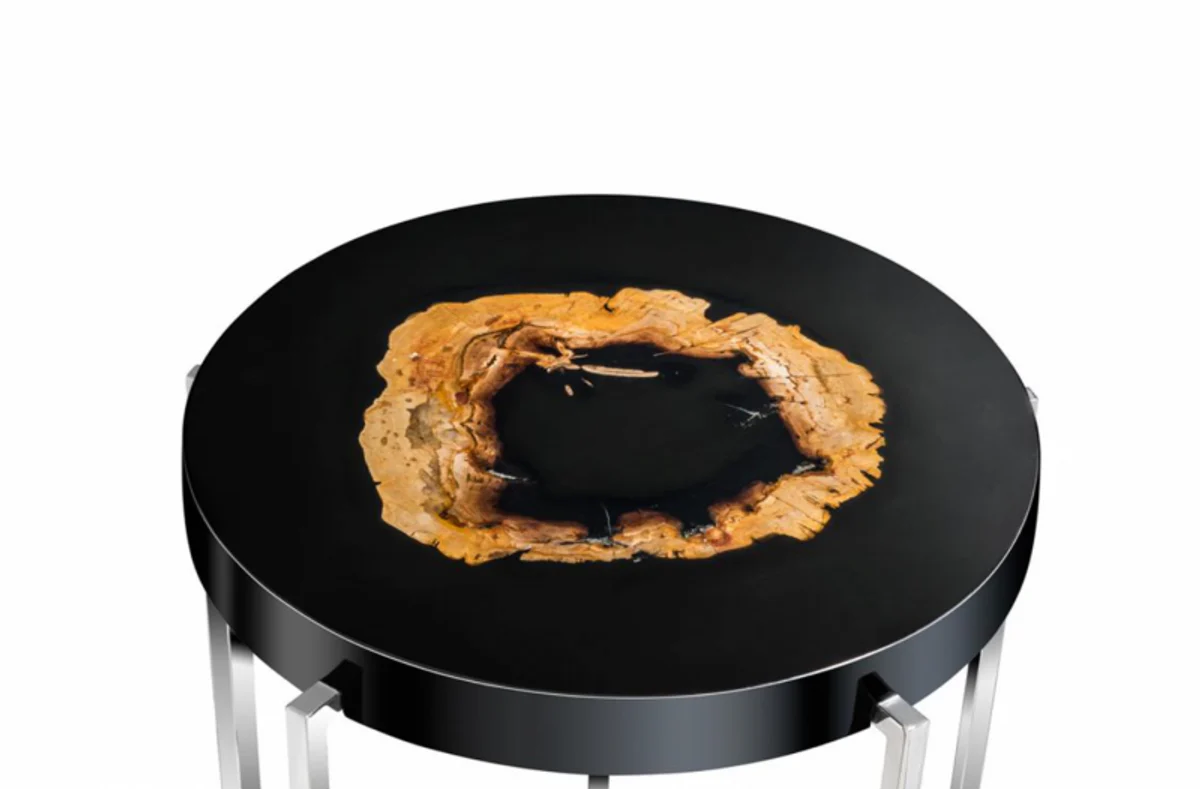 Luxus Beistelltisch Hohlstahl Nickel Finish 51 x H 56 cm - Luxus Kollektion