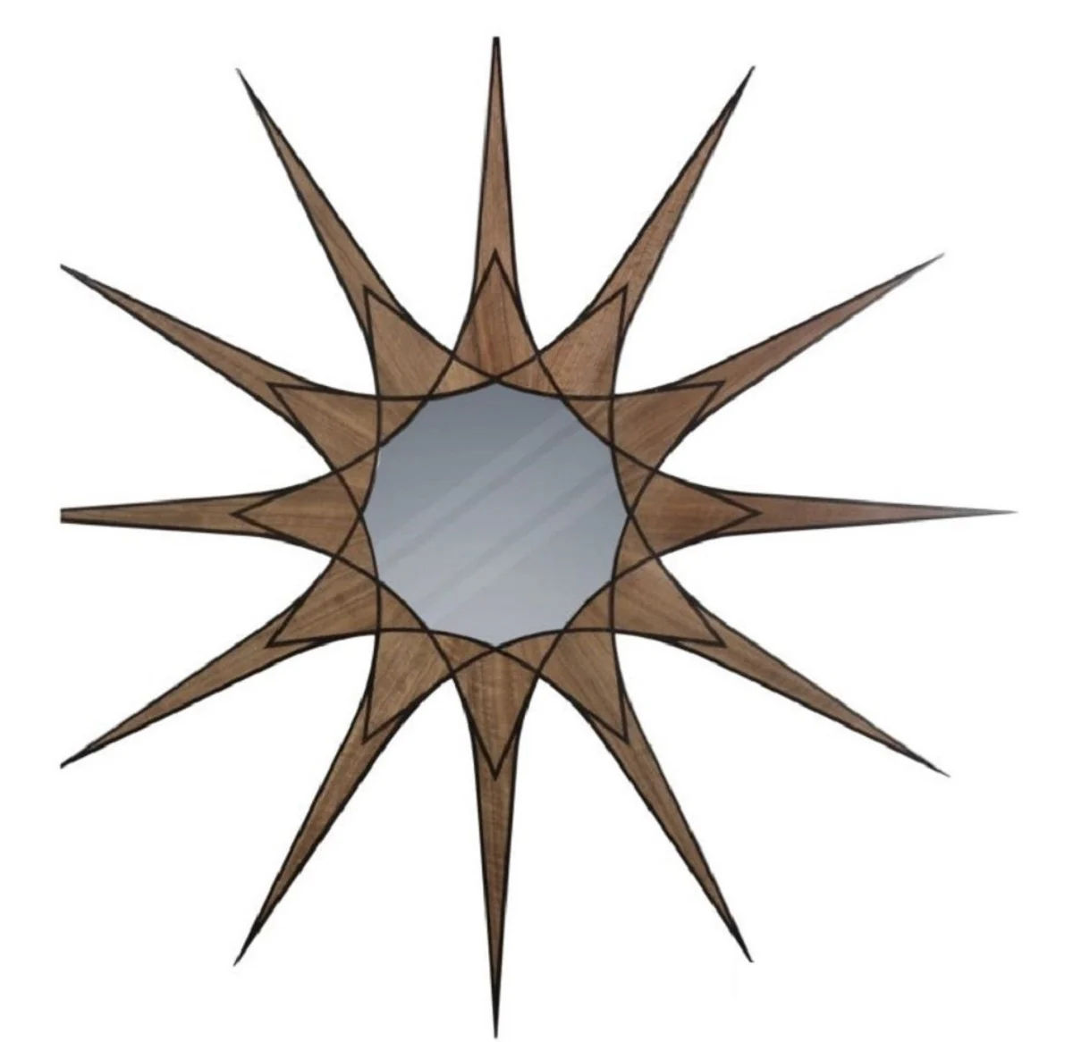 Designer Wandspiegel Braun / Schwarz 136 x H. 136 cm - Luxus Kollektion