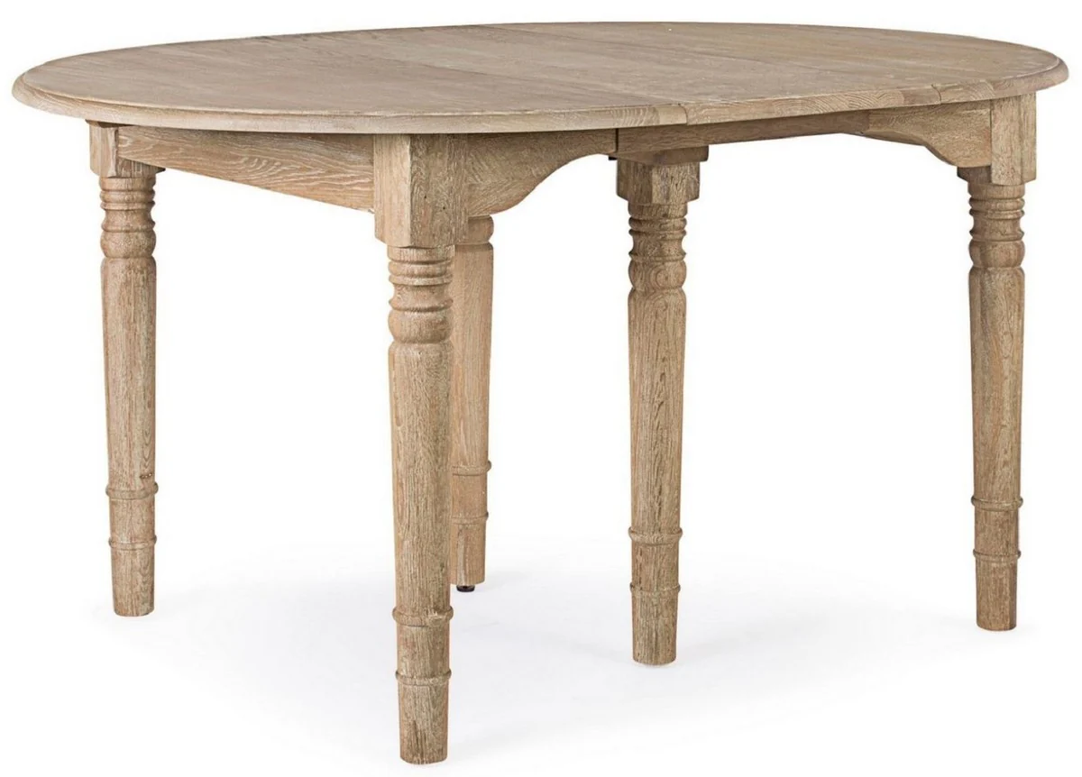 Luxus Massivholz Esstisch Naturfarben 110-272 x 110 x H. 78 cm - Ausziehbarer Massivholz Küchentisch - Esszimmer Möbel - Küchen Möbel - Massivholz Möbel - Luxus Möbel