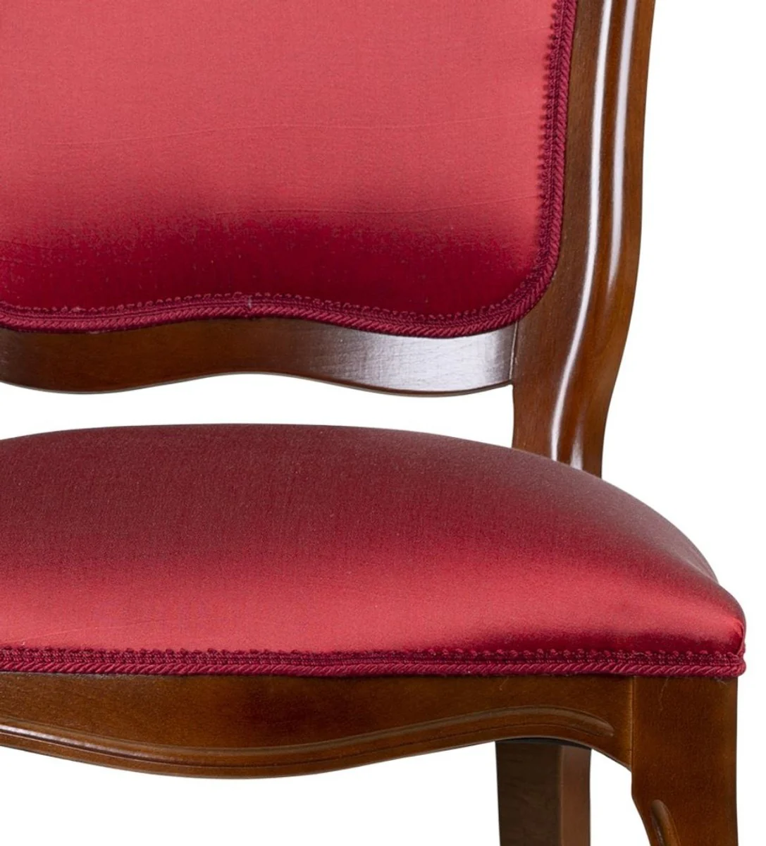 Luxus Jugendstil Esszimmerstuhl 6er Set Bordeauxrot / Braun 49 x 57 x H. 99 cm - Elegante Küchenstühle - Jugendstil Esszimmer Möbel - Jugendstil Esszimmer Einrichtung