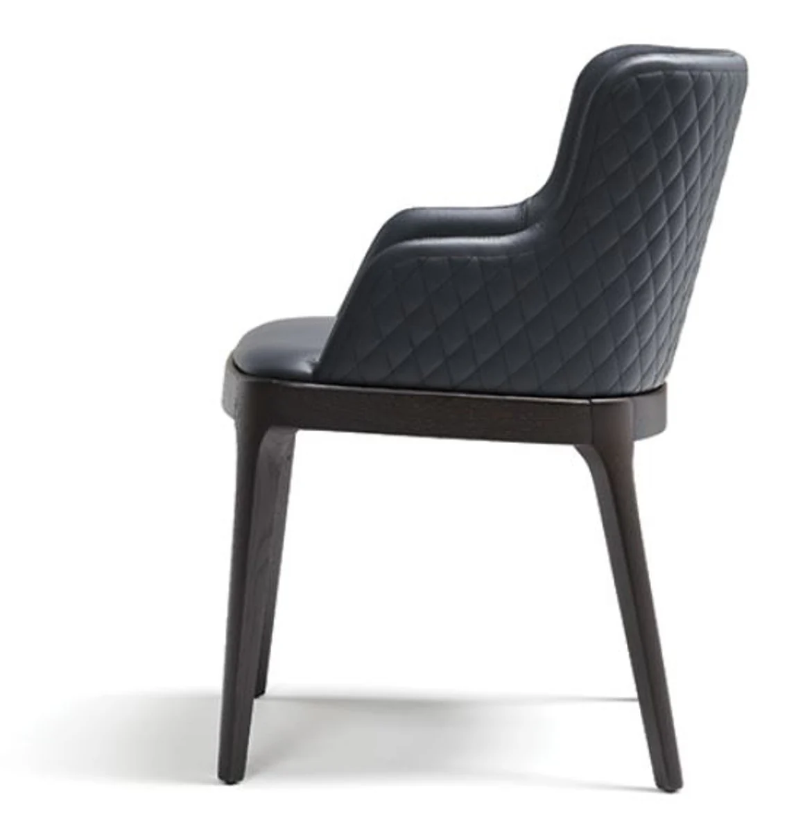 Luxus Esszimmerstuhl 8er Set Blau / Braun - Luxus Esszimmer & Restaurant Möbel - Luxus Qualität - Made in Italy