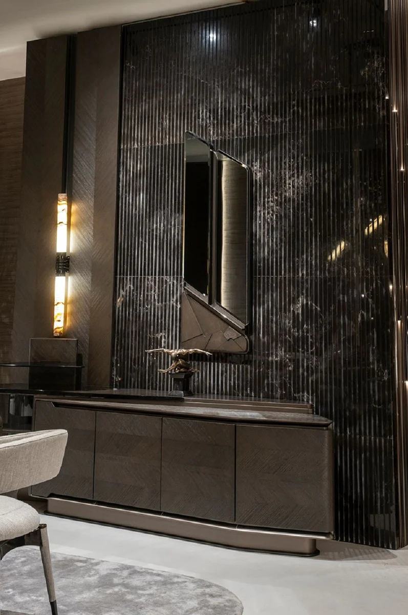 Luxus Wandspiegel Dunkelbraun / Bronze 50,6 x 7 x H. 140,3 cm - Wohnzimmer Spiegel - Hotel Spiegel - Wohnzimmer Möbel - Hotel Möbel - Luxus Möbel - Luxus Interior