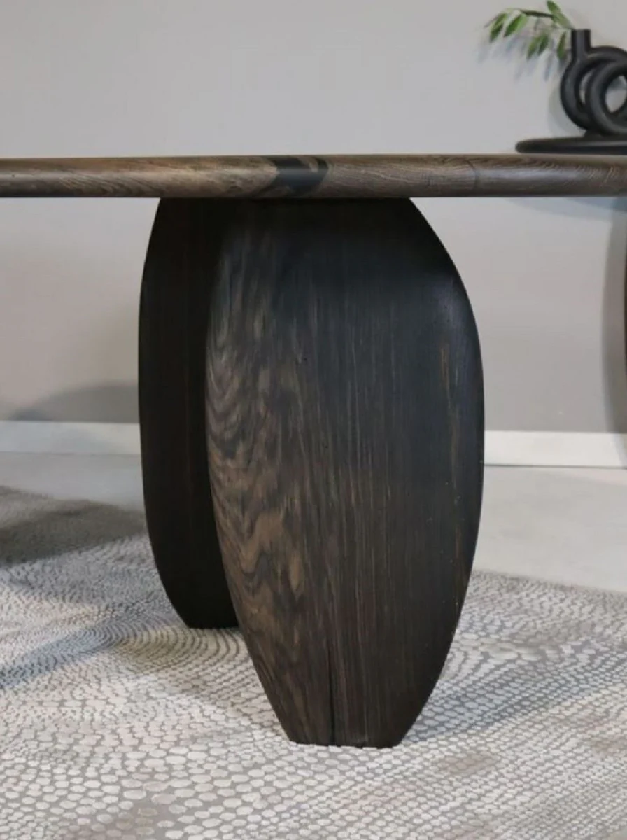 Luxus Massivholz Esstisch Dunkelbraun 220 x 120 x H. 76 cm - Eichenholz Esszimmertisch - Esszimmer Möbel - Luxus Möbel