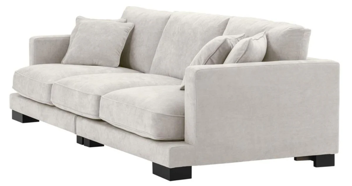 Luxus Wohnzimmer Sofa Sandfarben / Schwarz 284 x 110 x H. 85 cm - Luxus Kollektion