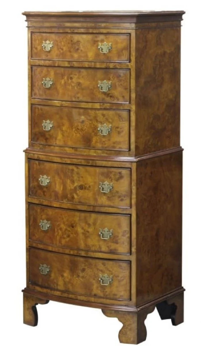 Luxus Jugendstil Kommode mit 6 Schubladen Hellbraun 55,3 x 41,8 x H. 132,5 cm - Barock & Jugendstil Möbel