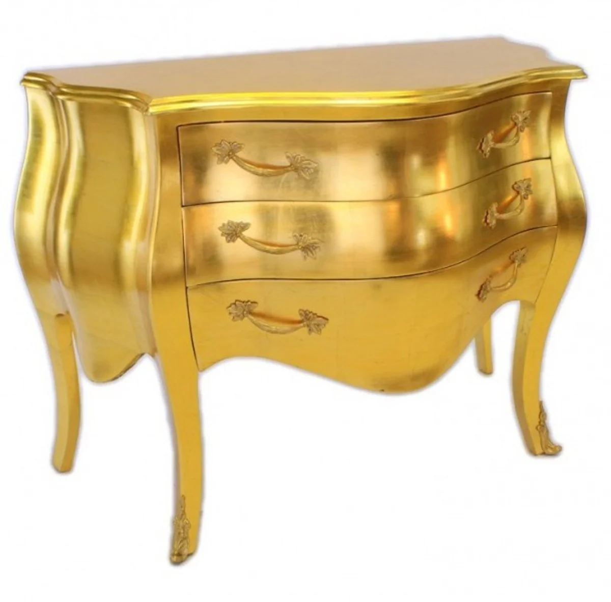 Barock Kommode Gold 100 cm - Antik Stil Möbel Wohnzimmer