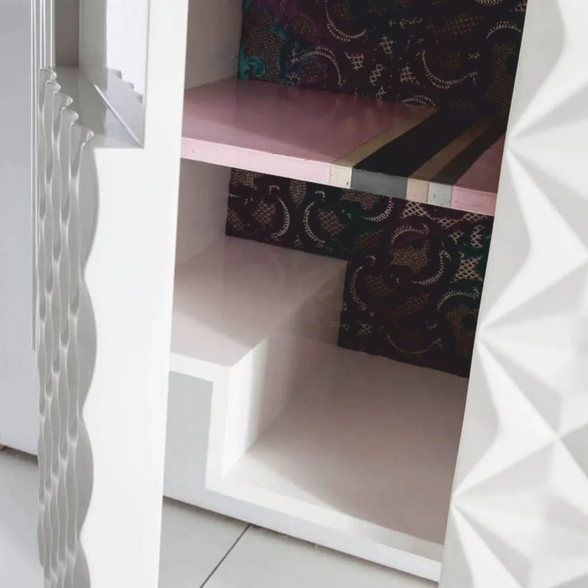 Luxus Designer Waschbecken Hängeschrank Hochglanz Weiß 170 cm