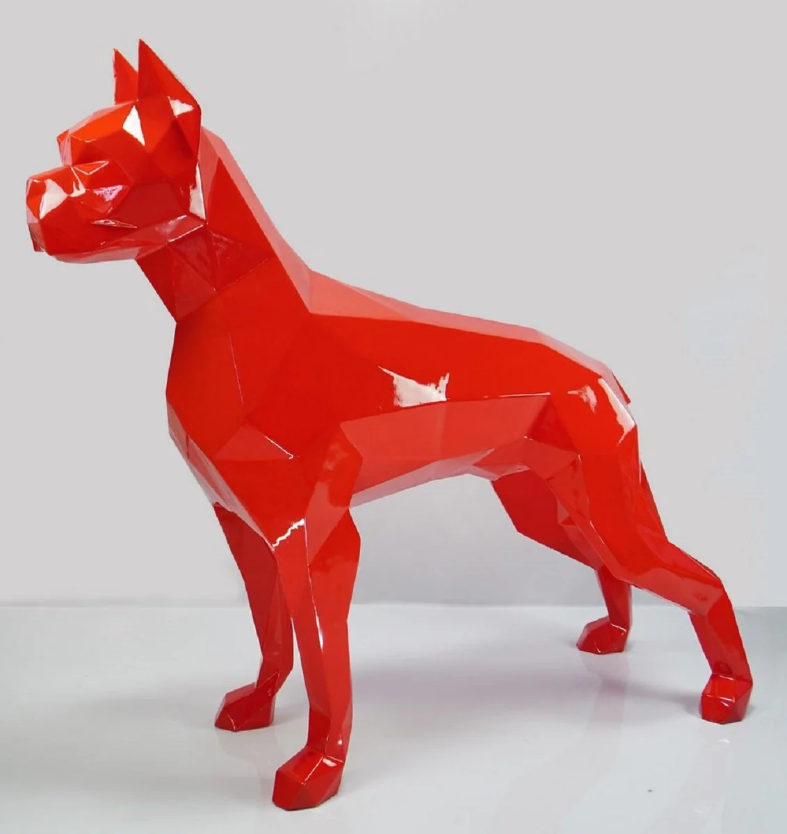 XXL Deko Skulptur Boxer Hund Rot 190 cm - Riesige Garten Figur