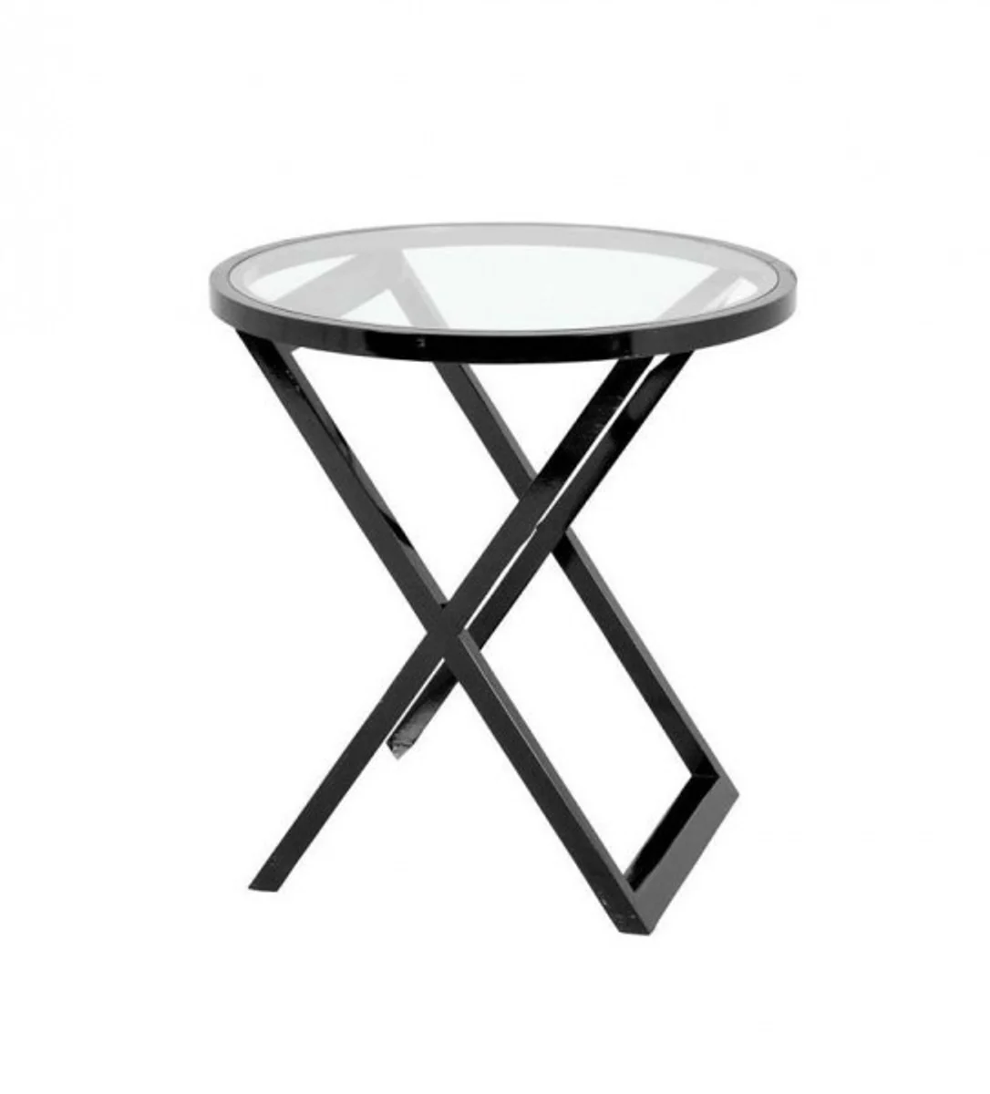 Luxus Art Deco Designer Mahagoni Beistelltisch Schwarz - Luxus Beistelltisch