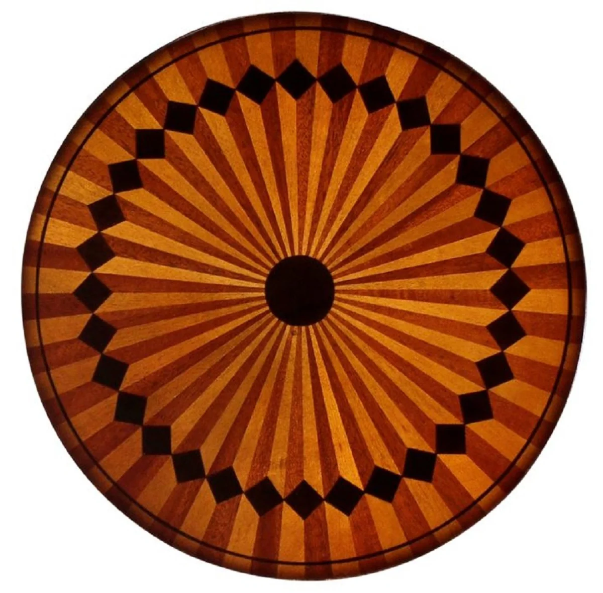 Luxus Barock Beistelltisch Braun / Gold Ø 40 x H. 65 cm - Runder Mahagoni Tisch im Barockstil - Barock Möbel