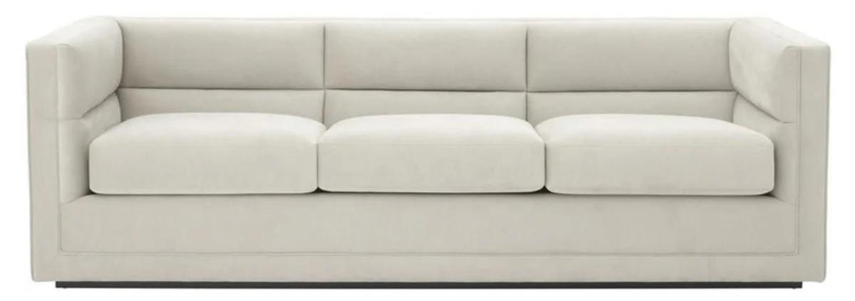 Luxus 3er Sofa Hellgrau 231 x 86 x H. 73,5 cm - Luxus Wohnzimmer Sofa