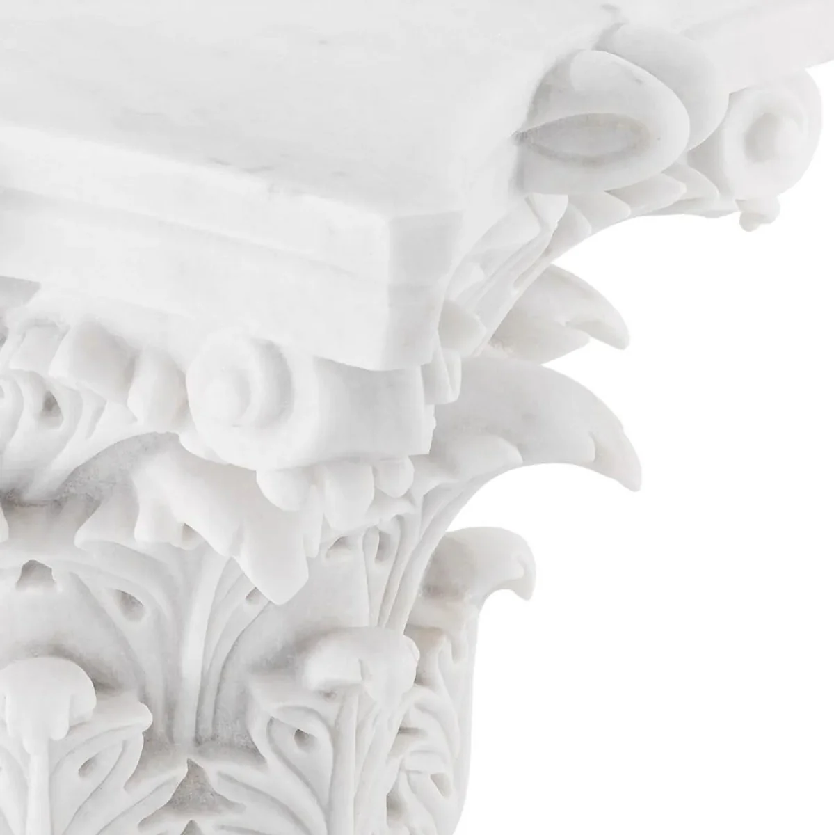 Luxus Barock Marmor Couchtisch Weiß - Handgefertigter Barockstil Marmor Wohnzimmertisch - Prunkvolle Luxus Barock Marmor Wohnzimmer Möbel