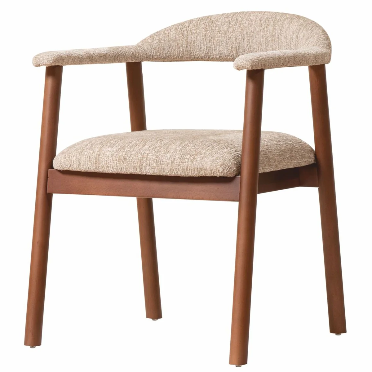 Luxus Esszimmer Stuhl mit Armlehnen Beige / Braun H. 75 cm - Esszimmer Möbel