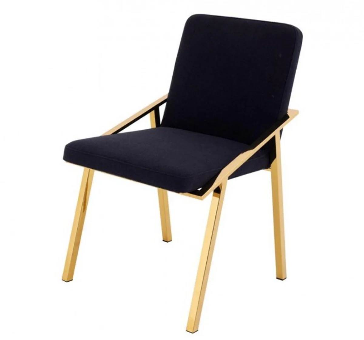 Luxus Designer Stuhl Schwarz Gold - Luxus Kollektion