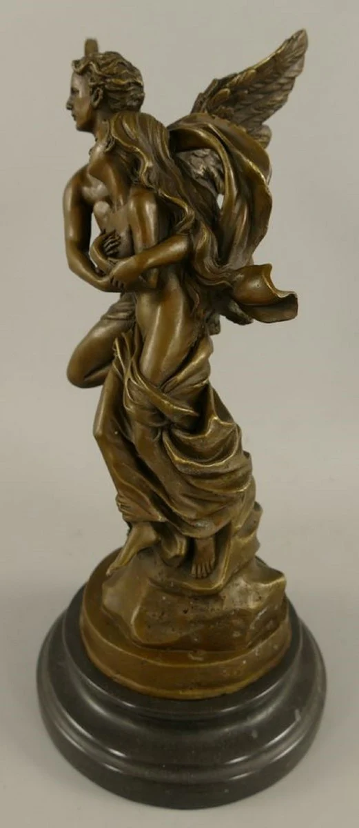 Jugendstil Bronze Deko Figur Armor & Psyche Bronze / Schwarz H. 31 cm