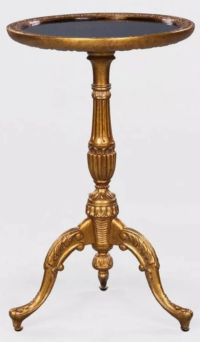 Luxus Barock Beistelltisch im chinesischen Stil Antik Gold / Schwarz - Barock Möbel