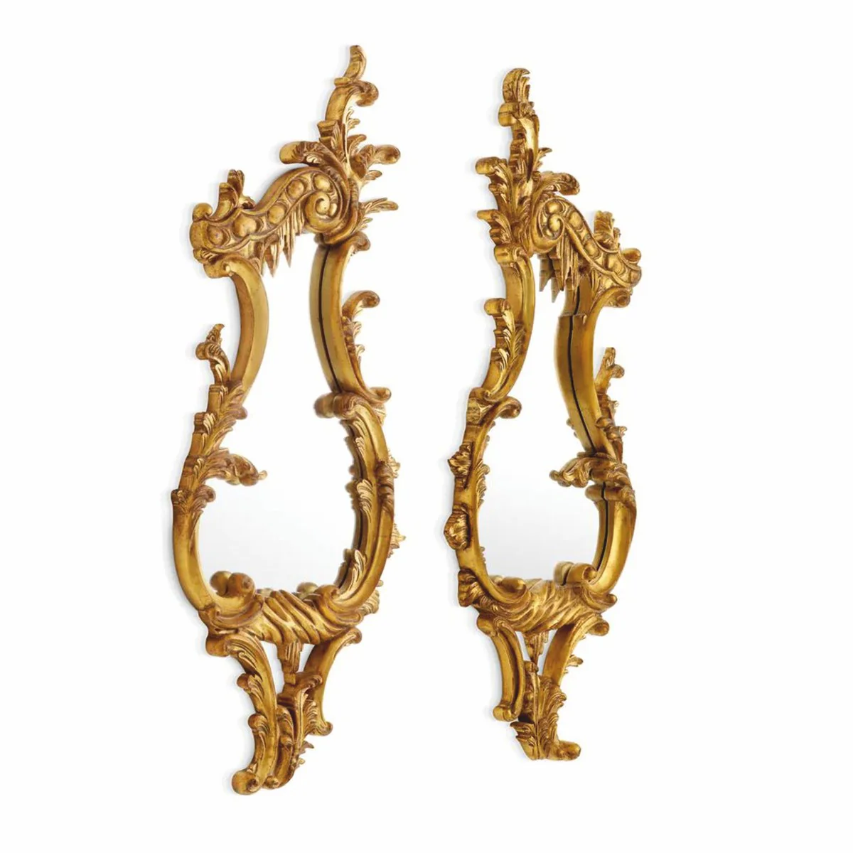 Luxus Barock Spiegel Set Antik Gold H. 80 cm - Barockstil Möbel