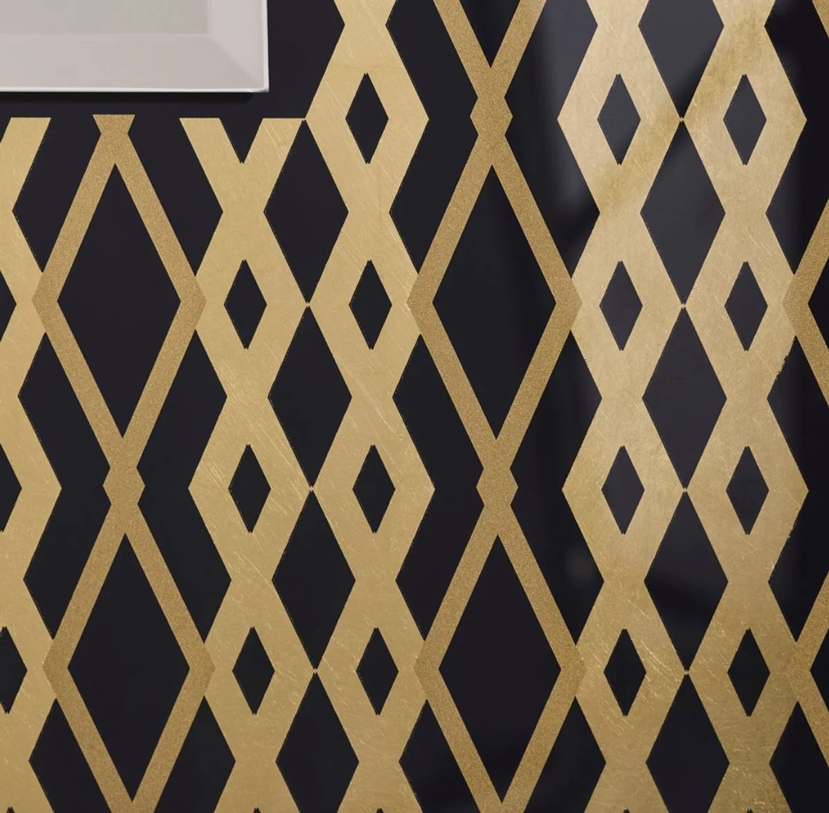 Designer Wandspiegel Schwarz / Bronze / Gold 99 x H. 127 cm - Wohnzimmer Spiegel - Garderoben Spiegel - Luxus Qualität