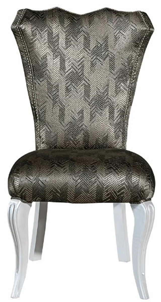 Luxus Barock Esszimmer Stuhl Set Grün / Gold / Weiß 49 x 56 x H. 102 cm - Edles Küchen Stühle 6er Set - Barock Esszimmer Möbel