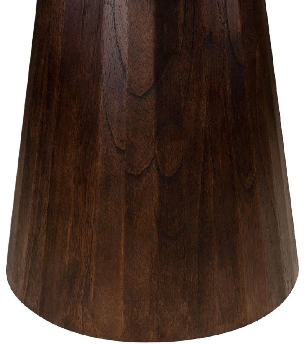 Luxus Esstisch Dunkelbraun Ø 120 x H. 76 cm - Runder Massivholz Küchentisch - Esszimmer Möbel - Küchen Möbel - Luxus Möbel - Luxus Einrichtung