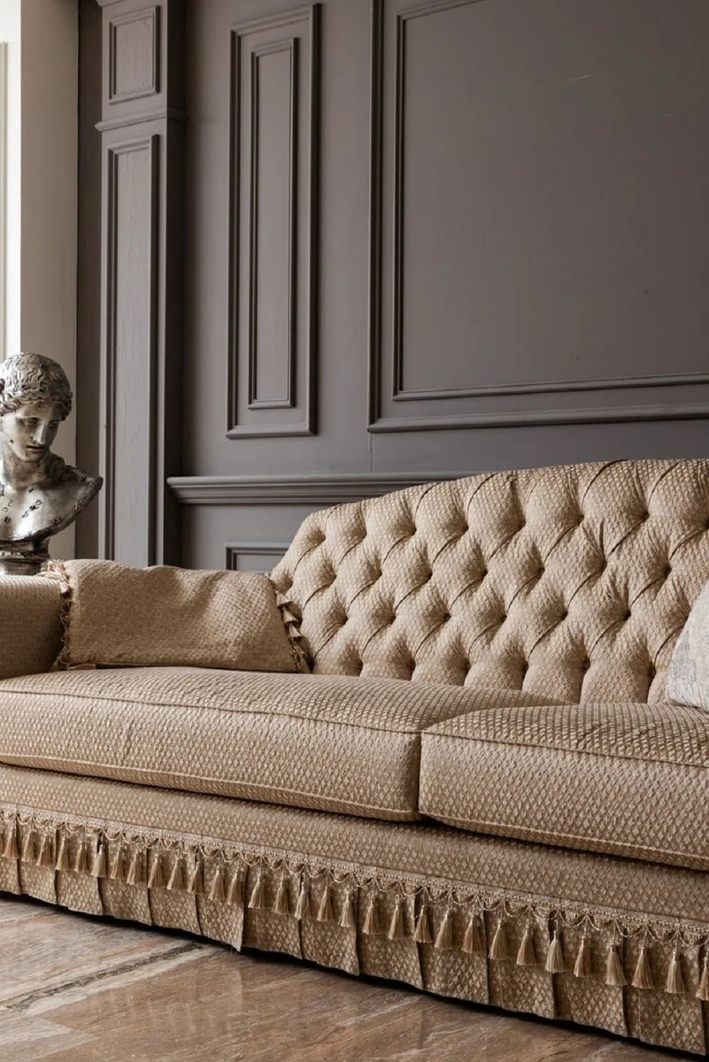 Luxus Barock Sofa Gold - Handgefertigtes Wohnzimmer Sofa im Barockstil - Barock Wohnzimmer Möbel