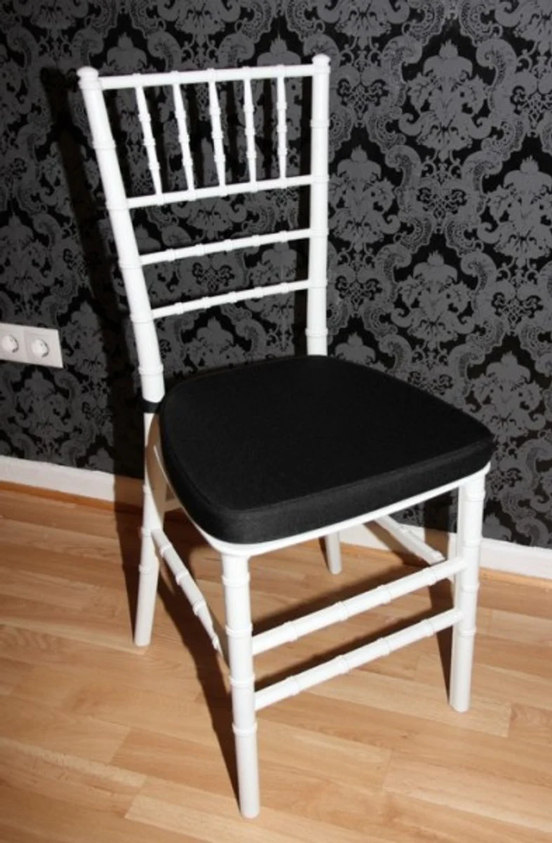 Designer Acryl Stuhl inkl Sitzkissen Weiß/Schwarz - Ghost Chair white - Polycarbonat Möbel - Polycarbonat Stuhl - Acryl Möbel - Geisterstuhl