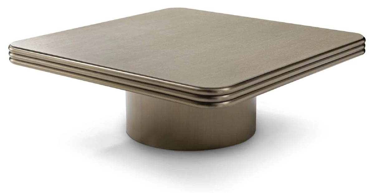 Luxus Couchtisch Bronze 120 x 120 x H. 42,5 cm - Quadratischer Wohnzimmertisch - Wohnzimmer Möbel - Massivholz Möbel - Luxus Möbel - Luxus Einrichtung