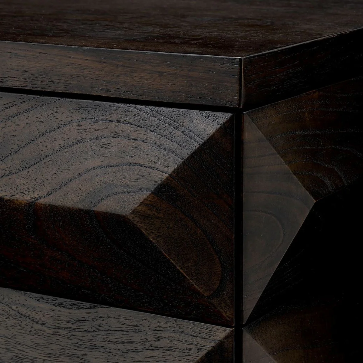 Luxus Massivholz Kommode mit 6 Schubladen Mokka / Messing 182 x 48 x H. 75 cm - Schlafzimmer Kommode - Schlafzimmer Möbel - Luxus Möbel - Luxus Einrichtung - Möbel Luxus