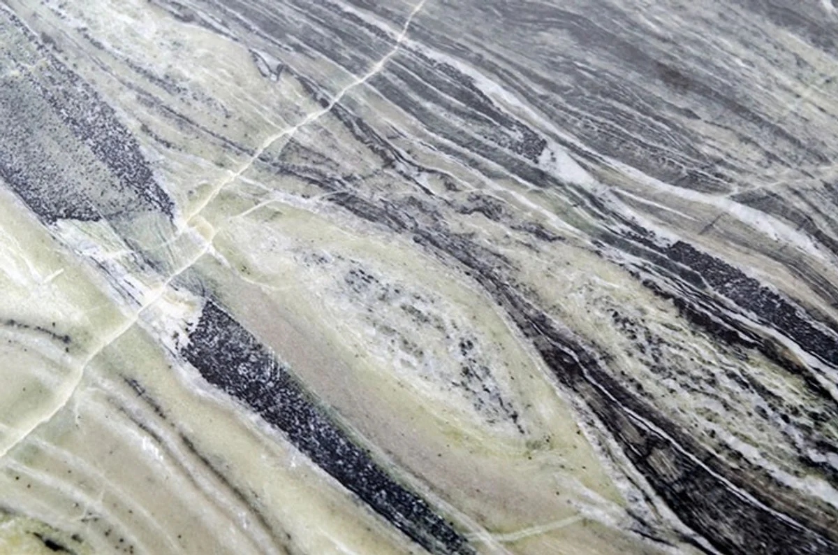 Art Deco Beistelltisch Gold Metall / Marmor 35 x 35 cm- Jugendstil Tisch - Möbel Blumentisch