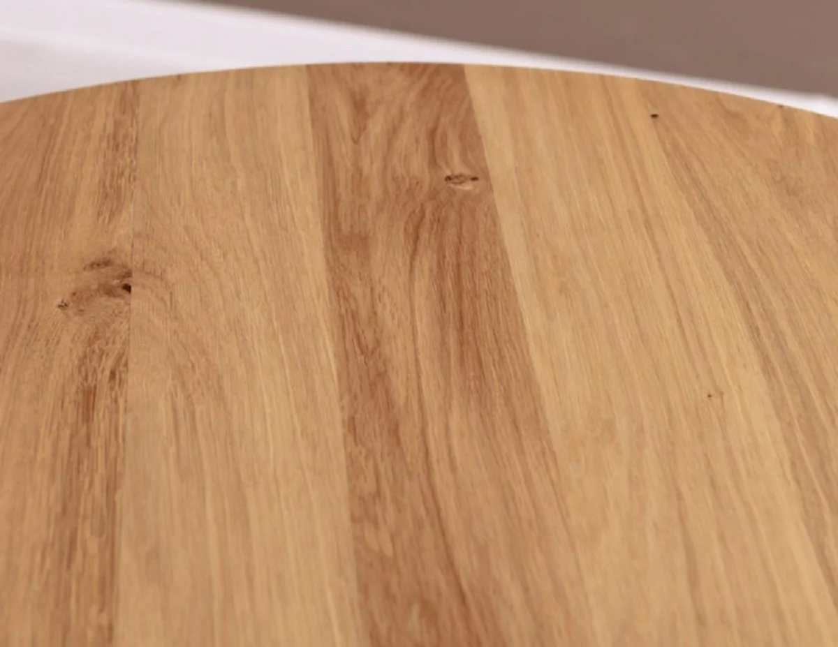 Landhausstil Esstisch Naturfarben / Rot Ø 70 x H. 78 cm - Runder Massivholz Küchentisch - Esszimmer Möbel im Landhausstil - Massivholz Esszimmer Möbel - Landhausstil Möbel