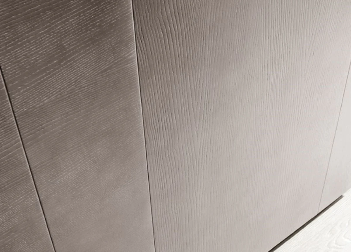 Luxus Schlafzimmerschrank Grau 295 x 68 x H. 250 cm - Massivholz Kleiderschrank mit 2 Schiebetüren - Schlafzimmer Möbel - Luxus Qualität