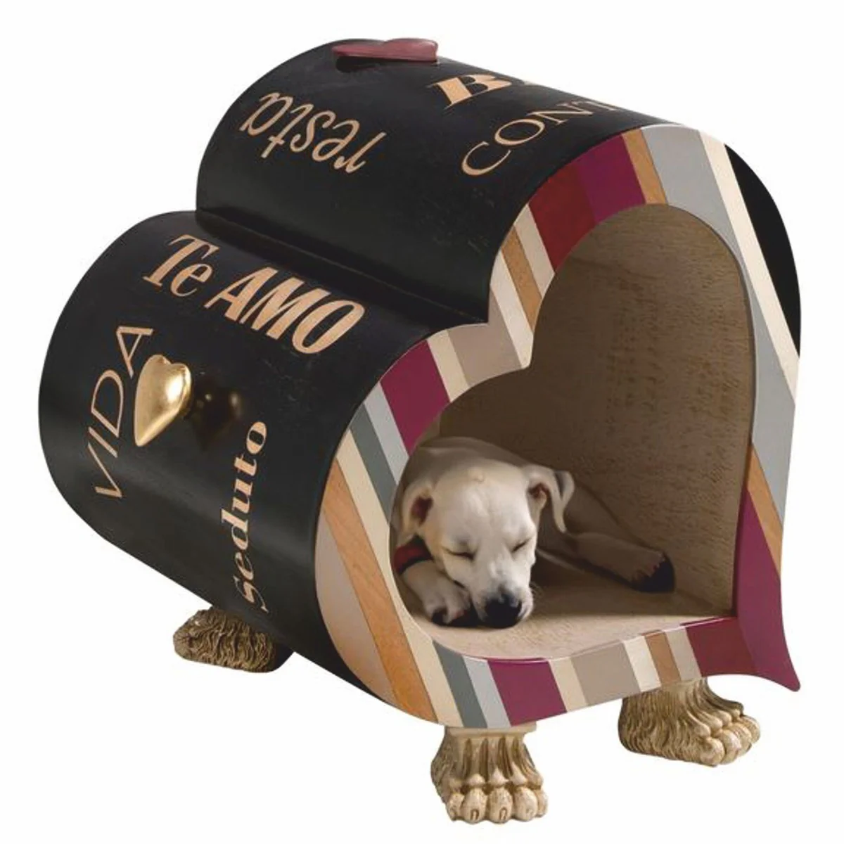 Luxus Designer Hundehaus in Herzform 45 x H. 50 cm - Hundemöbel