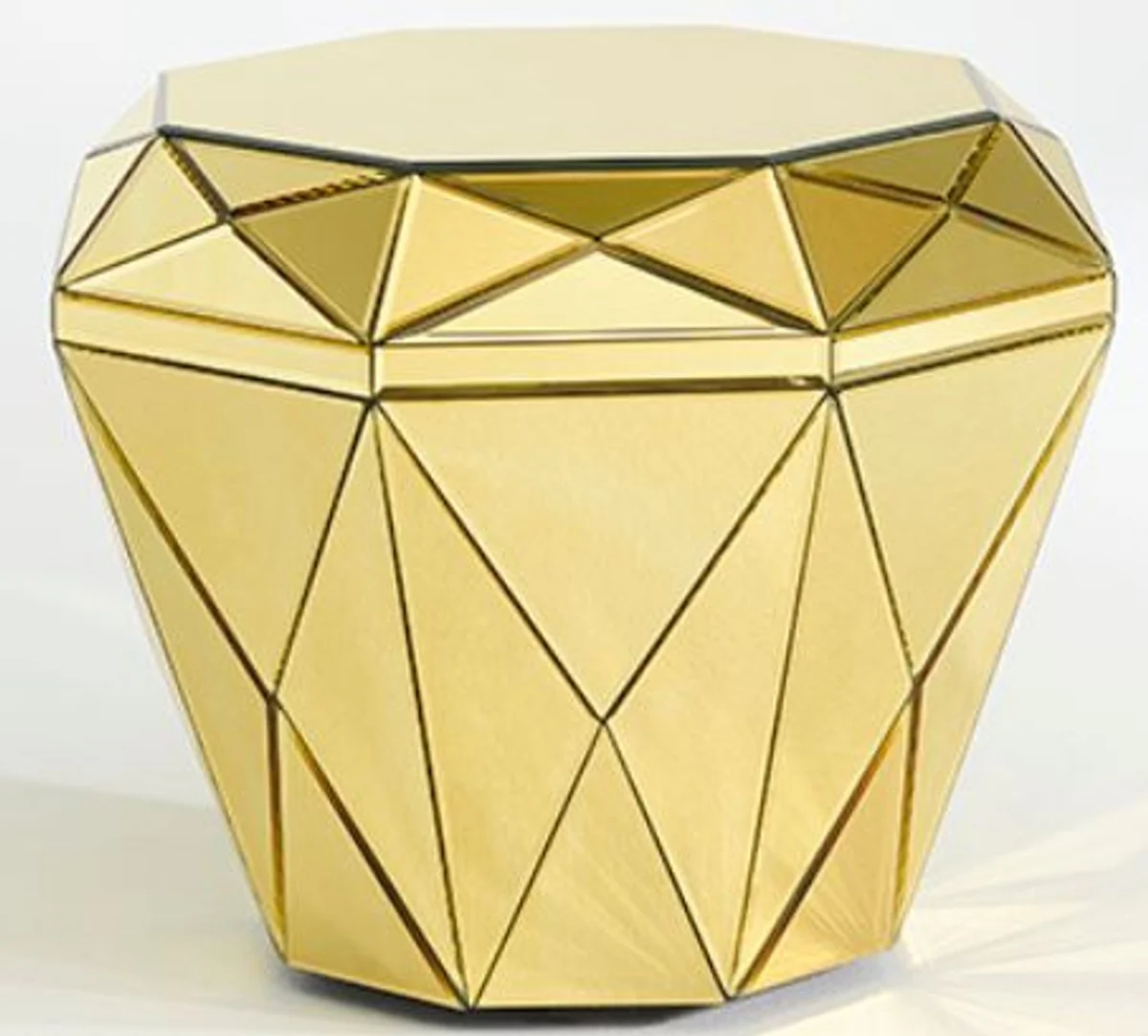 Luxus Spiegelglas Beistelltisch / Hocker Gold 55 x 55 x H. 45 cm - Designermöbel