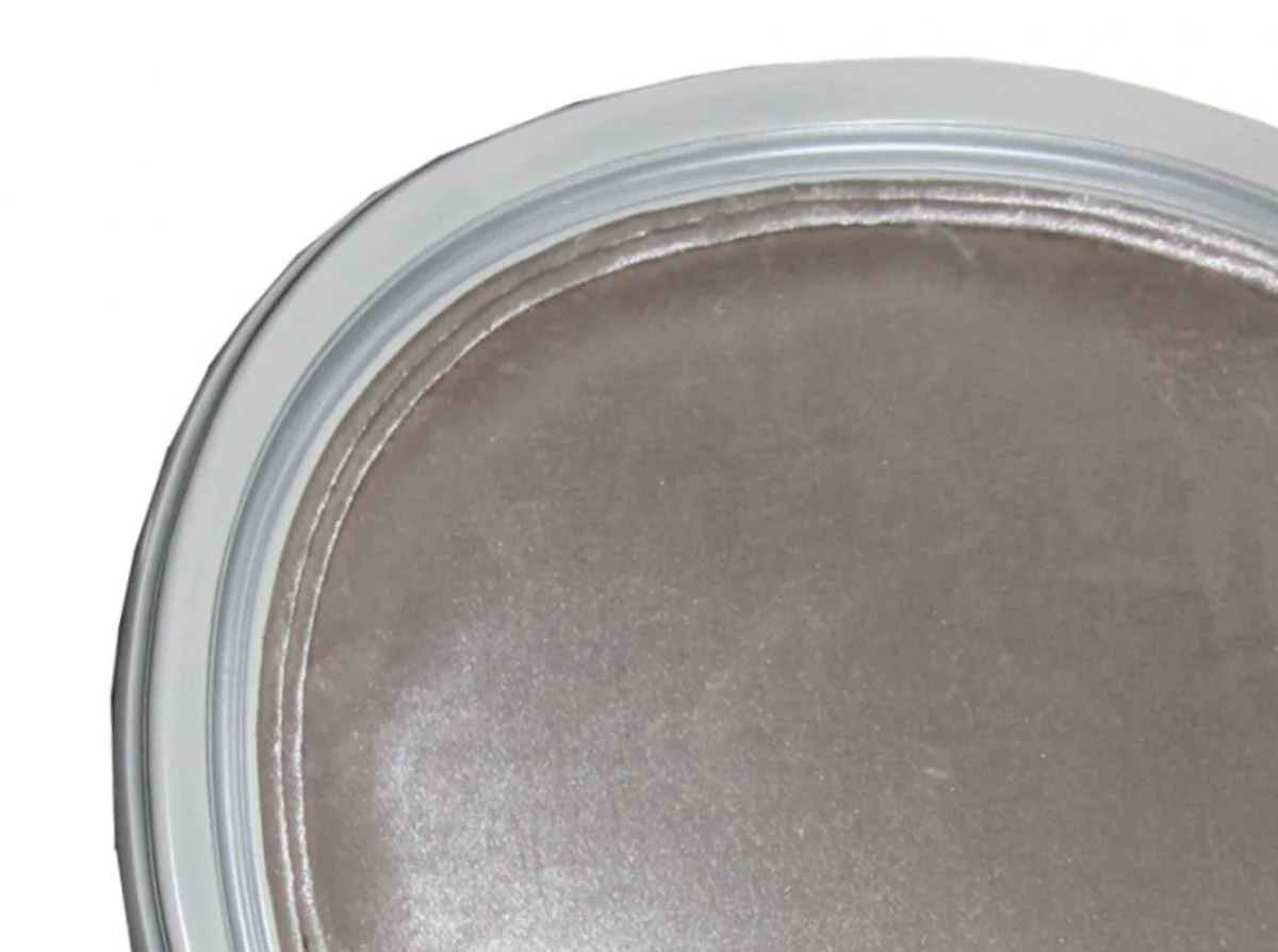 Barock Esszimmer Stuhl mit Armlehne Beige / White / Silver - Designer Stuhl - Luxus Qualität