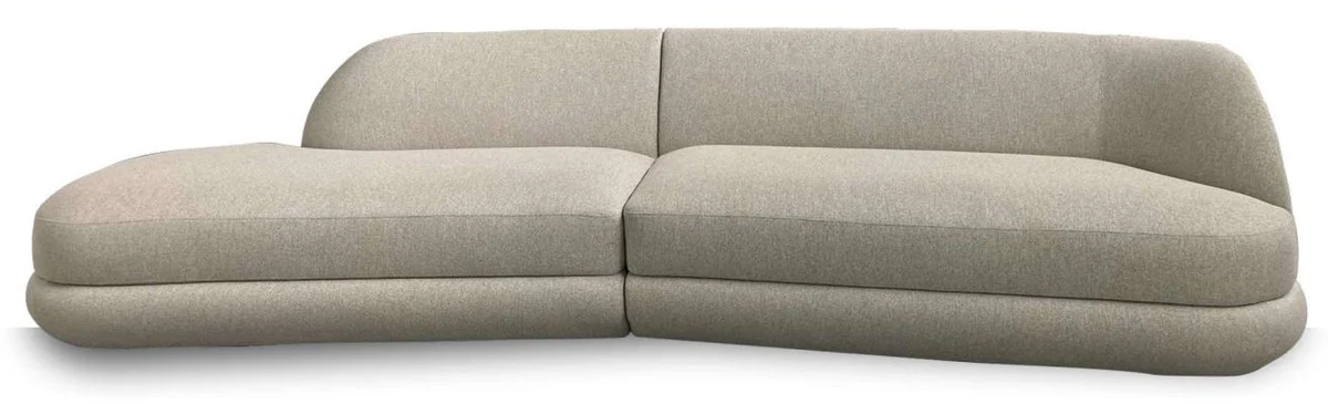 Luxus Sofa Grau 172 x 100 x H. 82 cm - Gebogenes Wohnzimmer Sofa - Hotel Sofa - Wohnzimmer Möbel - Hotel Möbel - Luxus Möbel - Luxus Einrichtung - Wohnzimmer Einrichtung