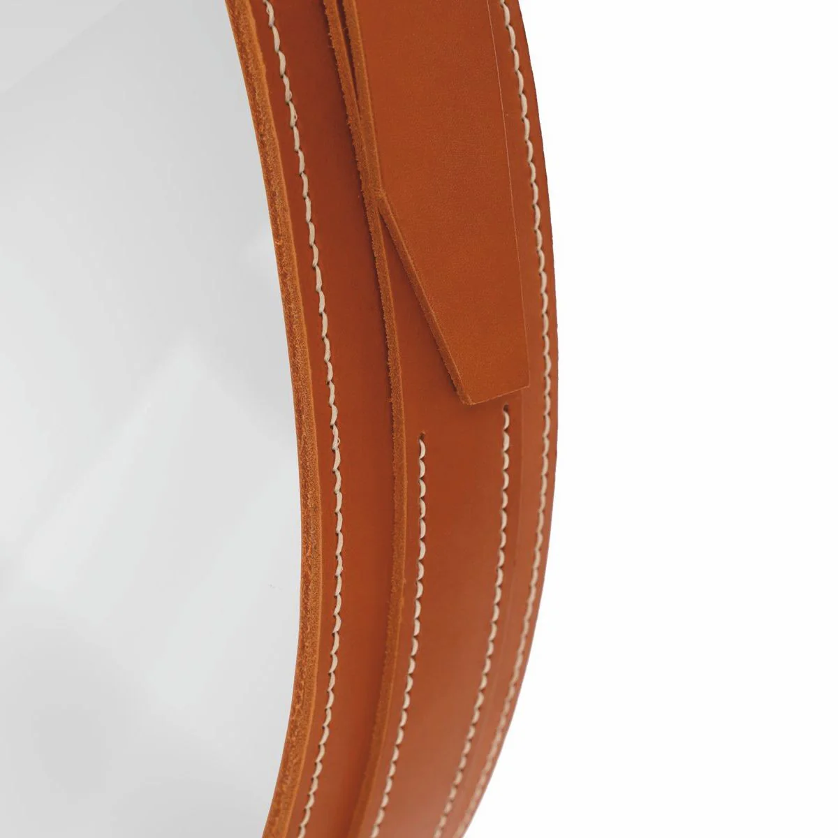 Luxus Spiegel Braun - Verschiedene Größen - Runder Wandspiegel mit Echtleder