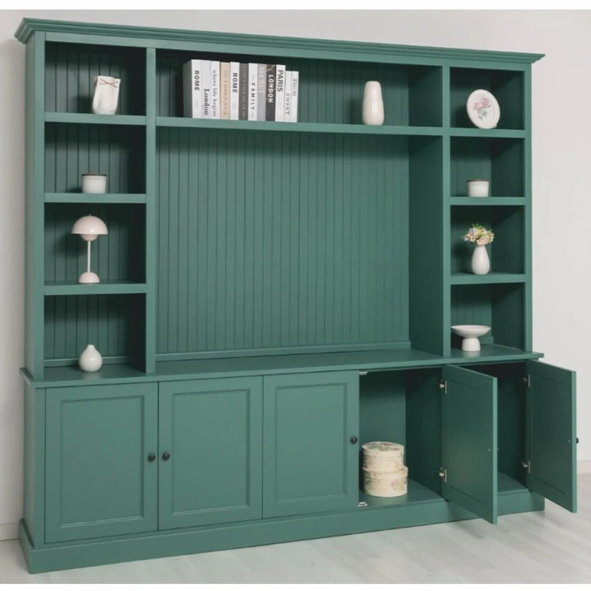 Landhausstil Bücherschrank Grün 254 cm - Landhausstil Möbel