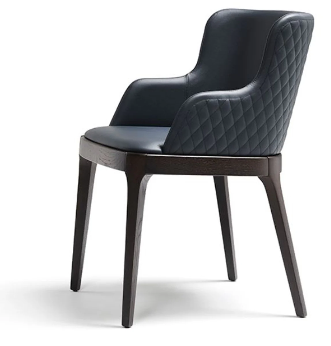 Luxus Esszimmerstuhl 8er Set Blau / Braun - Luxus Esszimmer & Restaurant Möbel - Luxus Qualität - Made in Italy