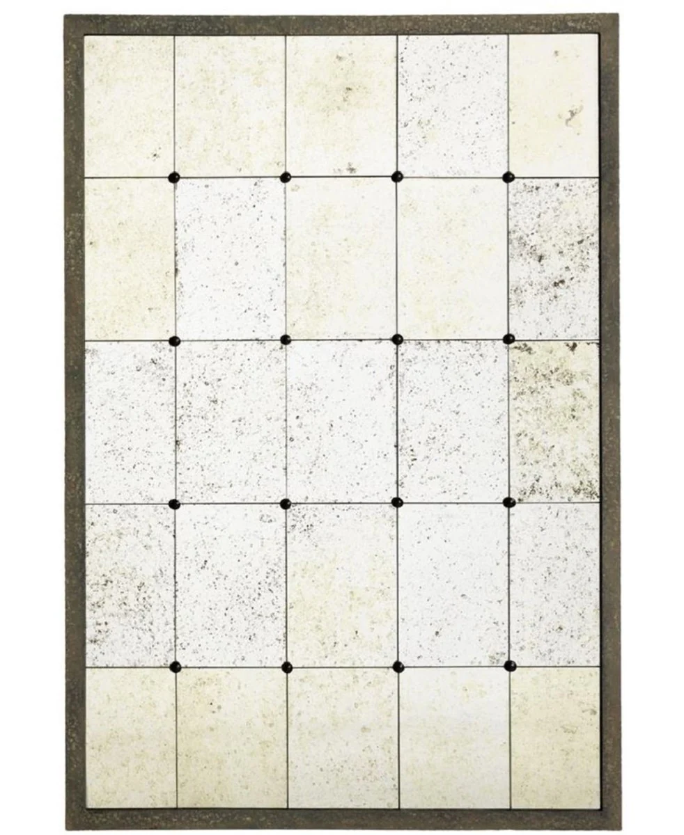 Luxus Wandspiegel 85 x H. 125 cm - Designer Spiegel mit Stahlrahmen im Antik Look