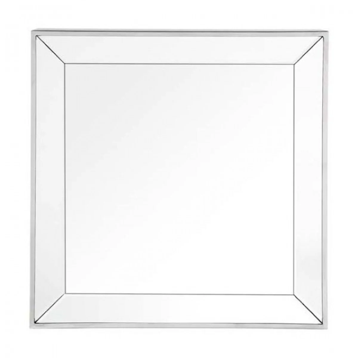 Luxus Spiegel Neo Klassisch 60 x 60 cm Edelstahl vernickelt - Wandspiegel - Luxus Hotel Möbel Collection