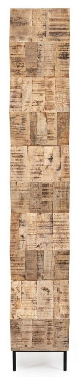 Luxus Bücherschrank Braun / Schwarz 100 x 30 x H. 186 cm - Massivholz Schrank - Regalschrank - Wohnzimmer Möbel - Büro Möbel - Luxus Möbel