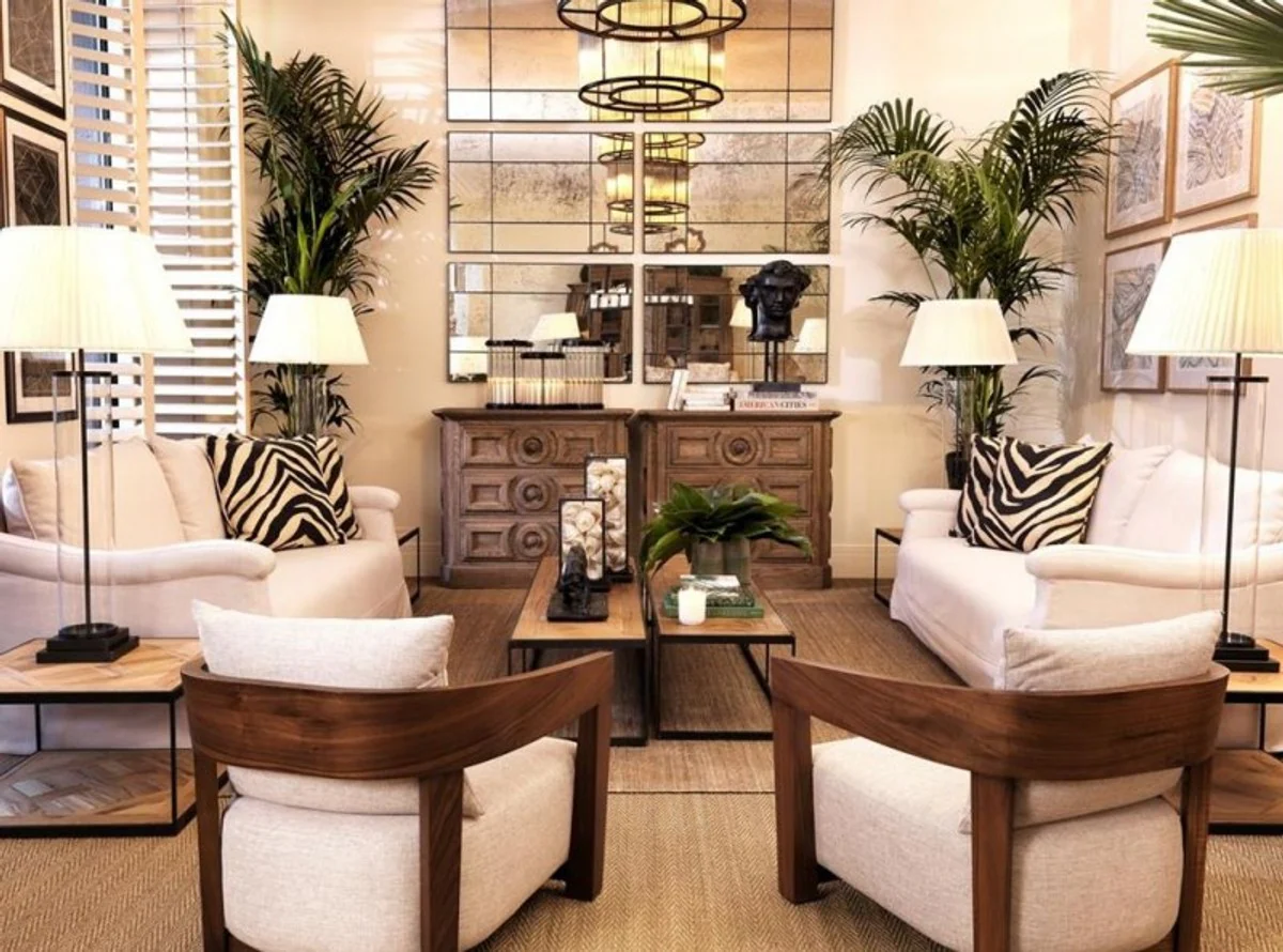 Luxus Art Deco Designer Beistelltisch 75 x 75 x H. 50 cm - Hotel Tisch Möbel