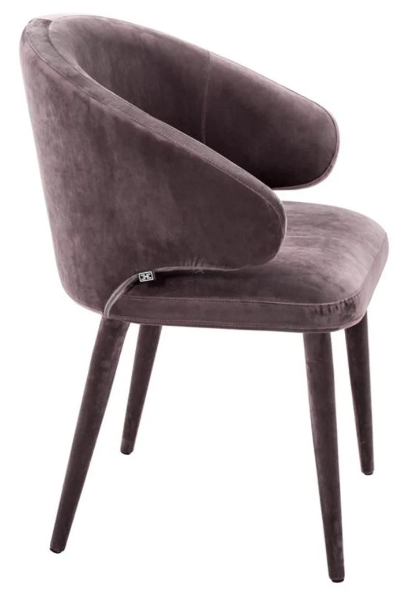 Designer Esszimmerstuhl Taupe 62 x 55 x H. 79 cm - Luxus Möbel