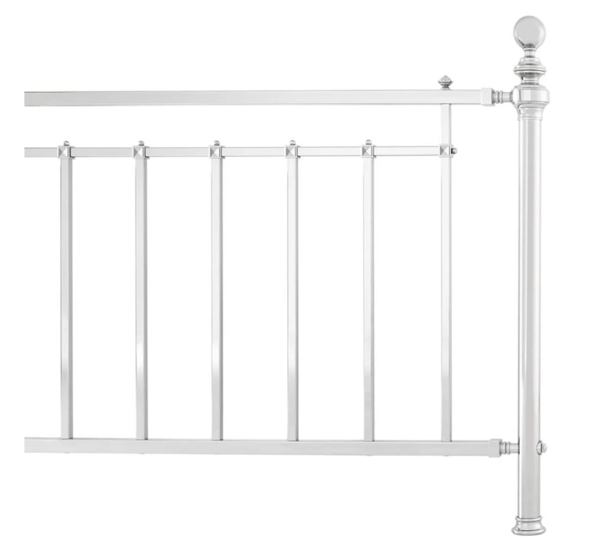 Luxus Bett Silber 186,5 x 225 x H. 145 cm - Designer Möbel