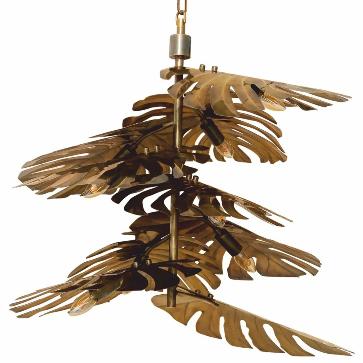 Luxus Kronleuchter Vintage Messing H. 58 cm - Hotel & Restaurant Kronleuchter