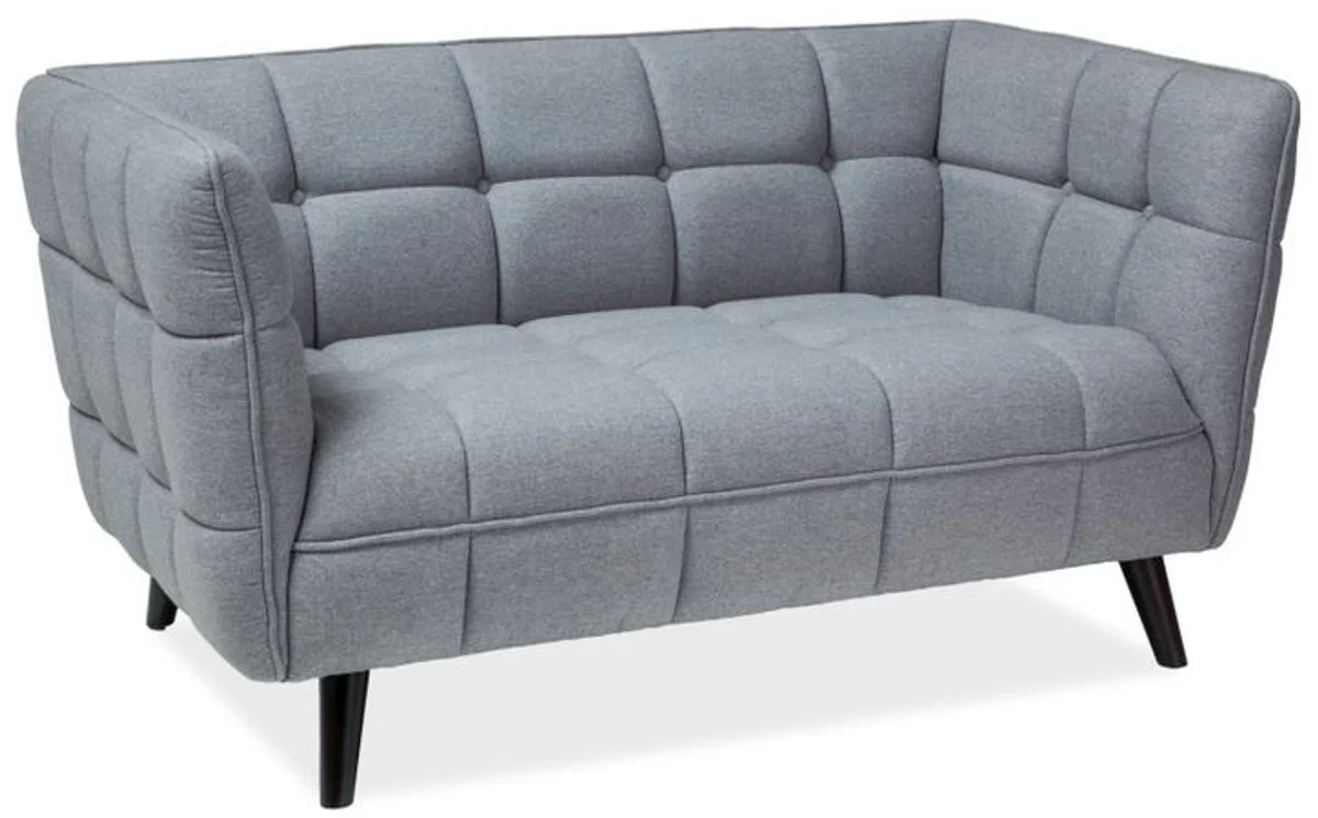 Luxus Sofa Grau / Schwarz 142 x 85 x H. 78 cm - Wohnzimmer Couch - Luxus Möbel