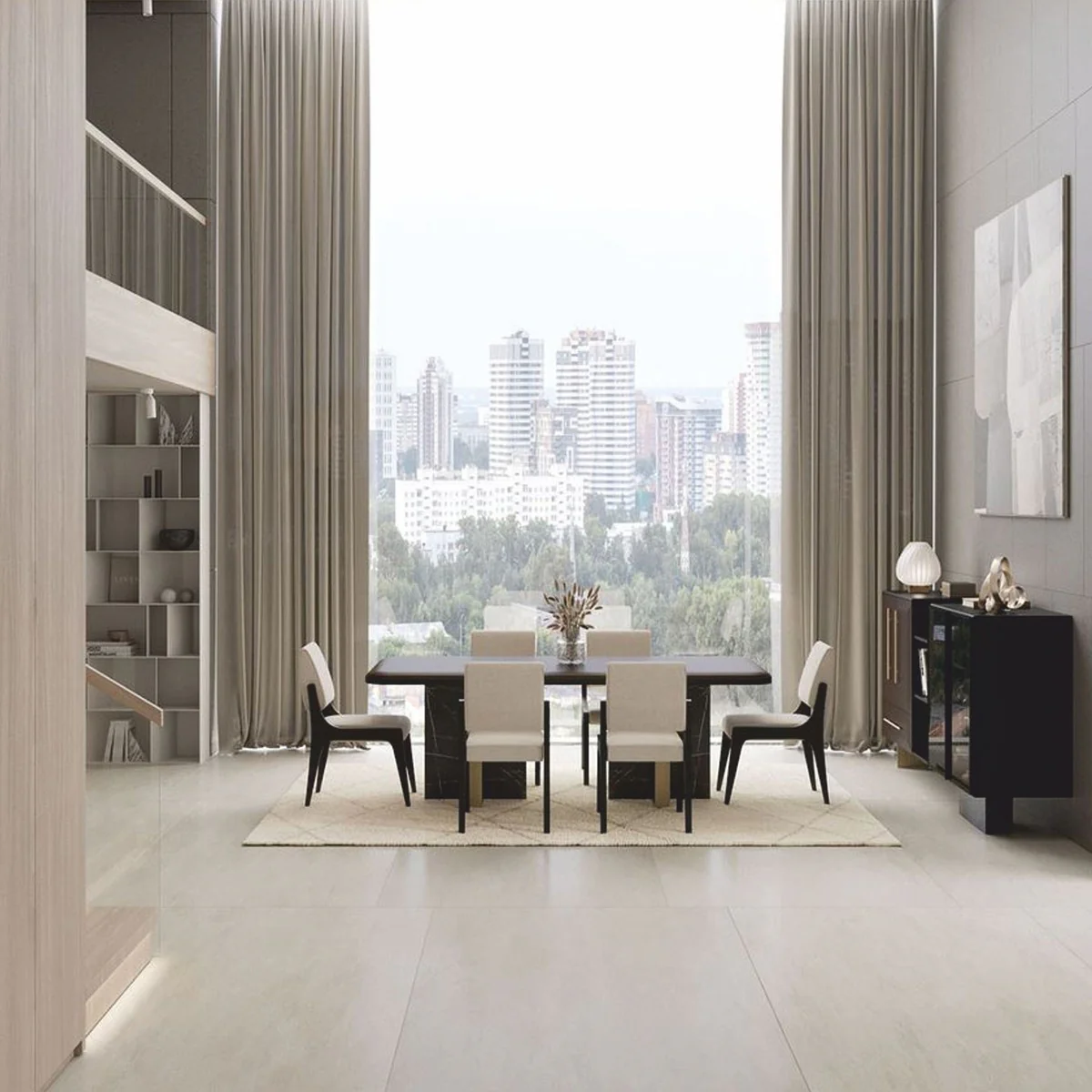 Luxus Esstisch Dunkelbraun / Schwarz / Messing 215 cm - Hotel & Esszimmer Möbel