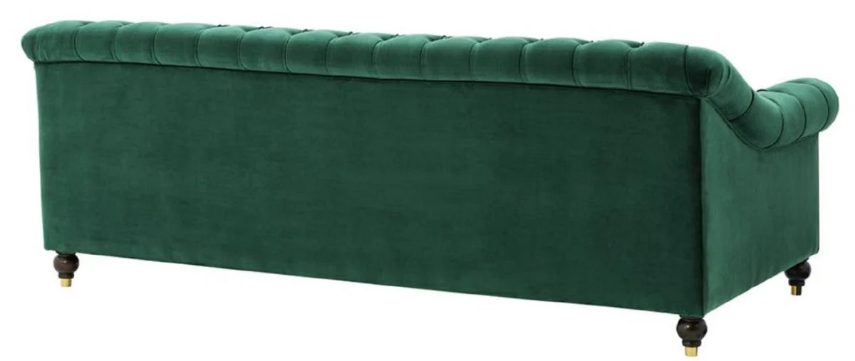 Luxus Chesterfield Wohnzimmer Sofa Grün / Braun / Gold 230 x 90 x H. 81,5 cm - Luxus Qualität