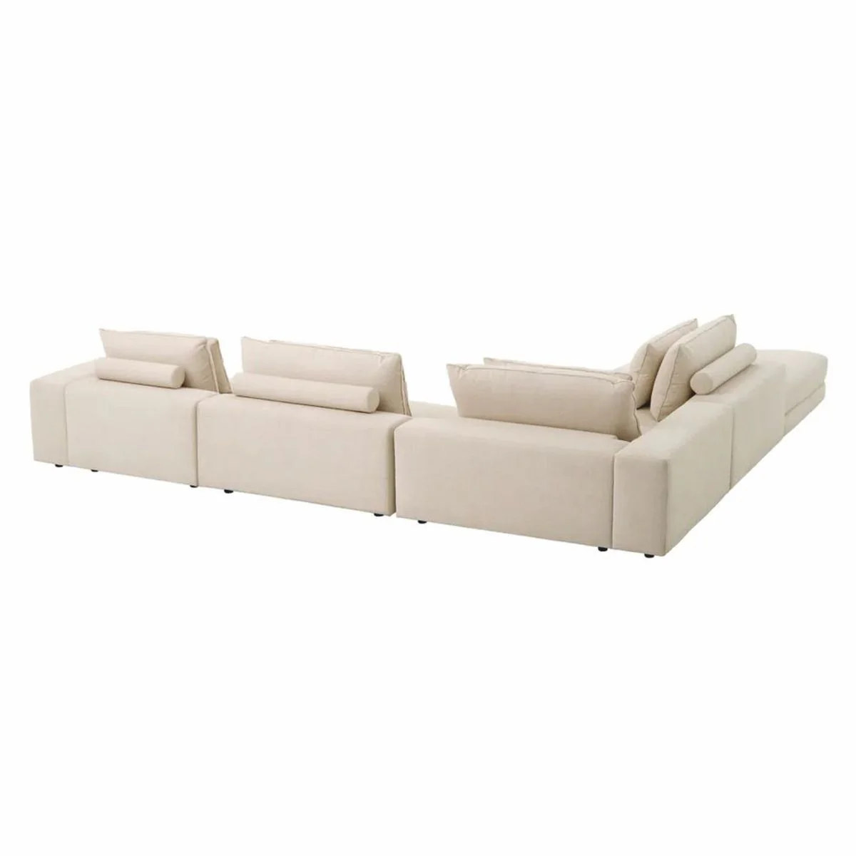 Luxus Ecksofa Beige / Schwarz 388 x 360 cm - Modulares Wohnzimmer Sofa - Luxus Möbel